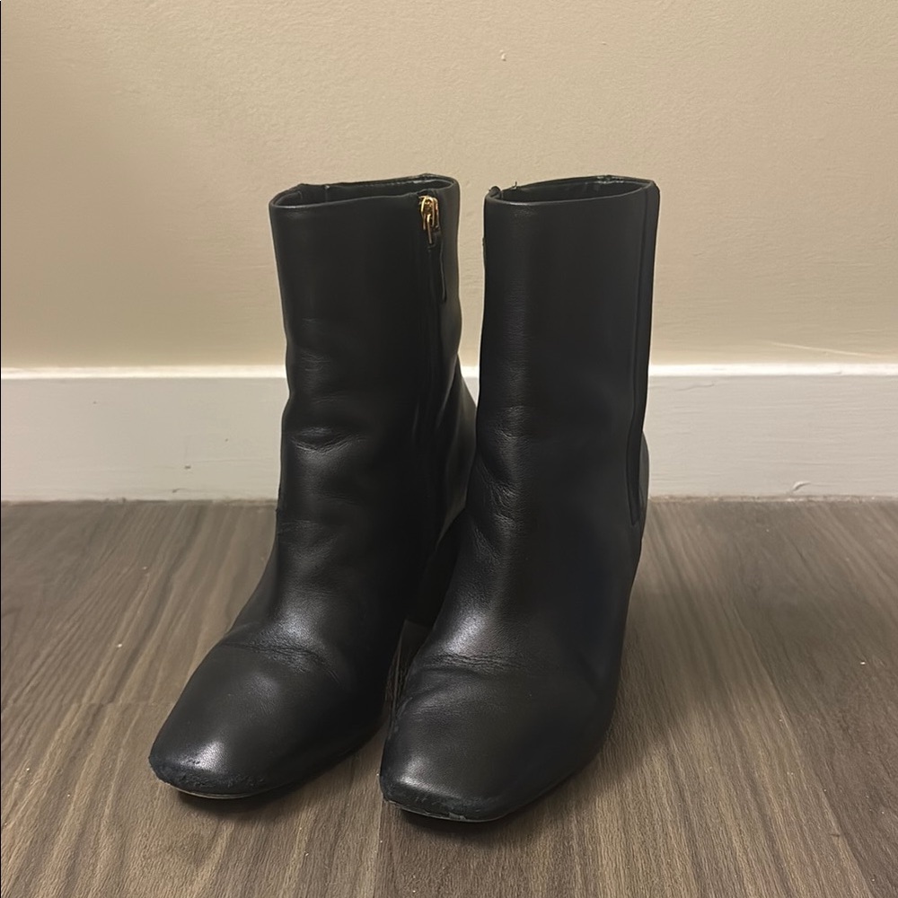 Black Leather Ankle Boots